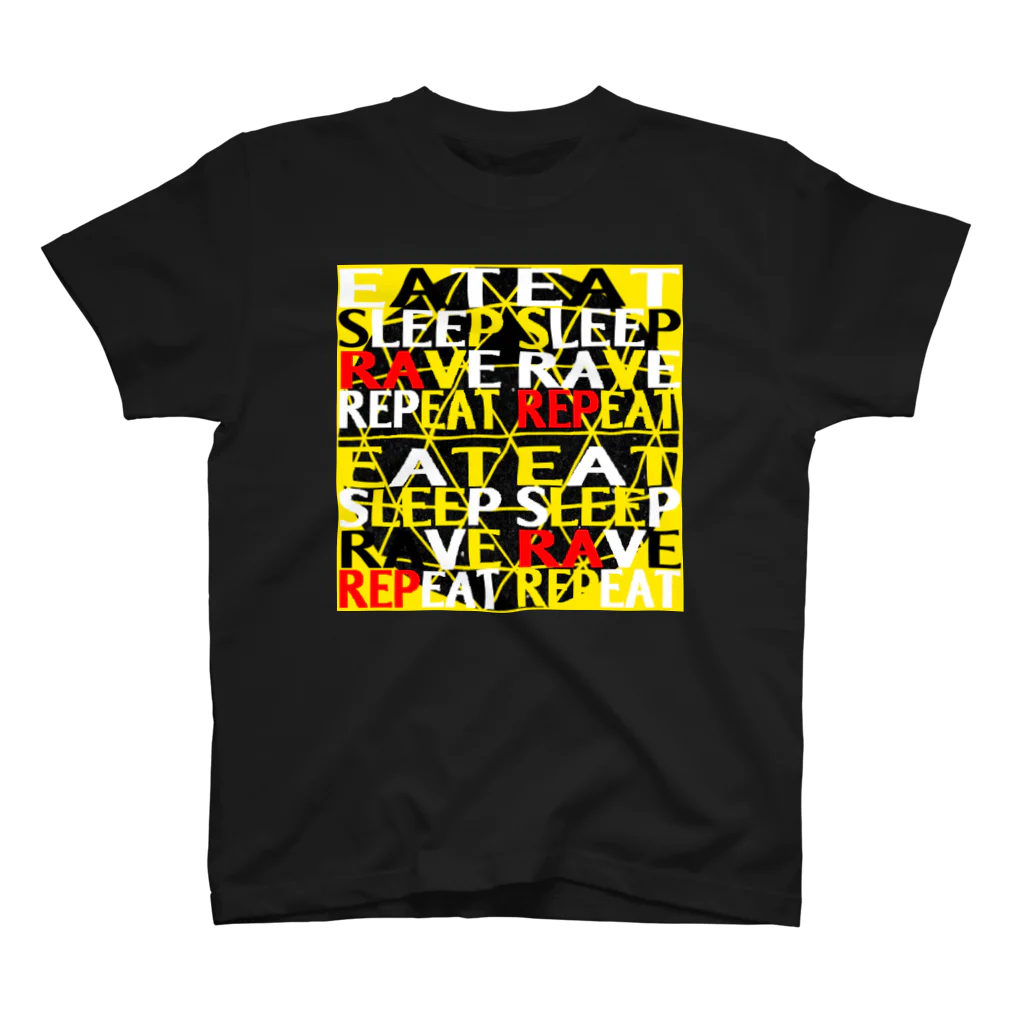 EARTH　ODYSSEYのEAT SLEEP RAVE REPEAT スタンダードTシャツ