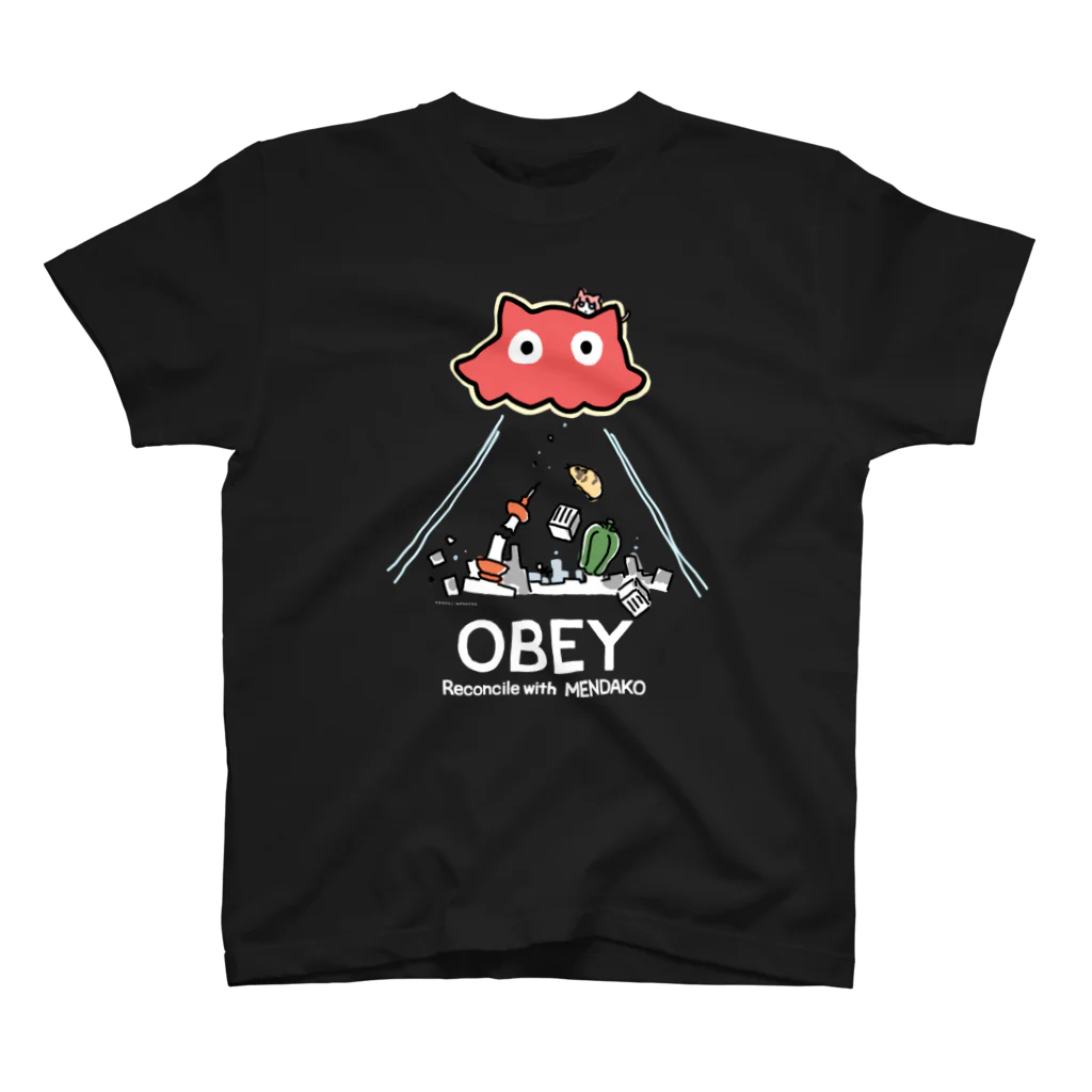 ねずみのすきまのめんだこちゃん OBEY (濃色用) スタンダードTシャツ