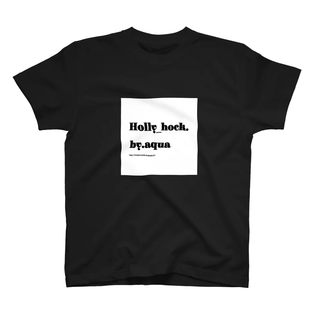 Holly_hock. by.aquaのHolly_hock. by.aquaロゴTシャツ  ブラック Regular Fit T-Shirt