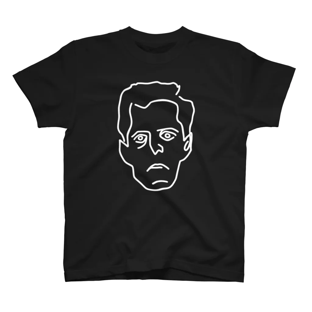 Aliviostaのウィトゲンシュタイン Wittgenstein イラストTシャツ（W） 哲学者 偉人アート スタンダードTシャツ