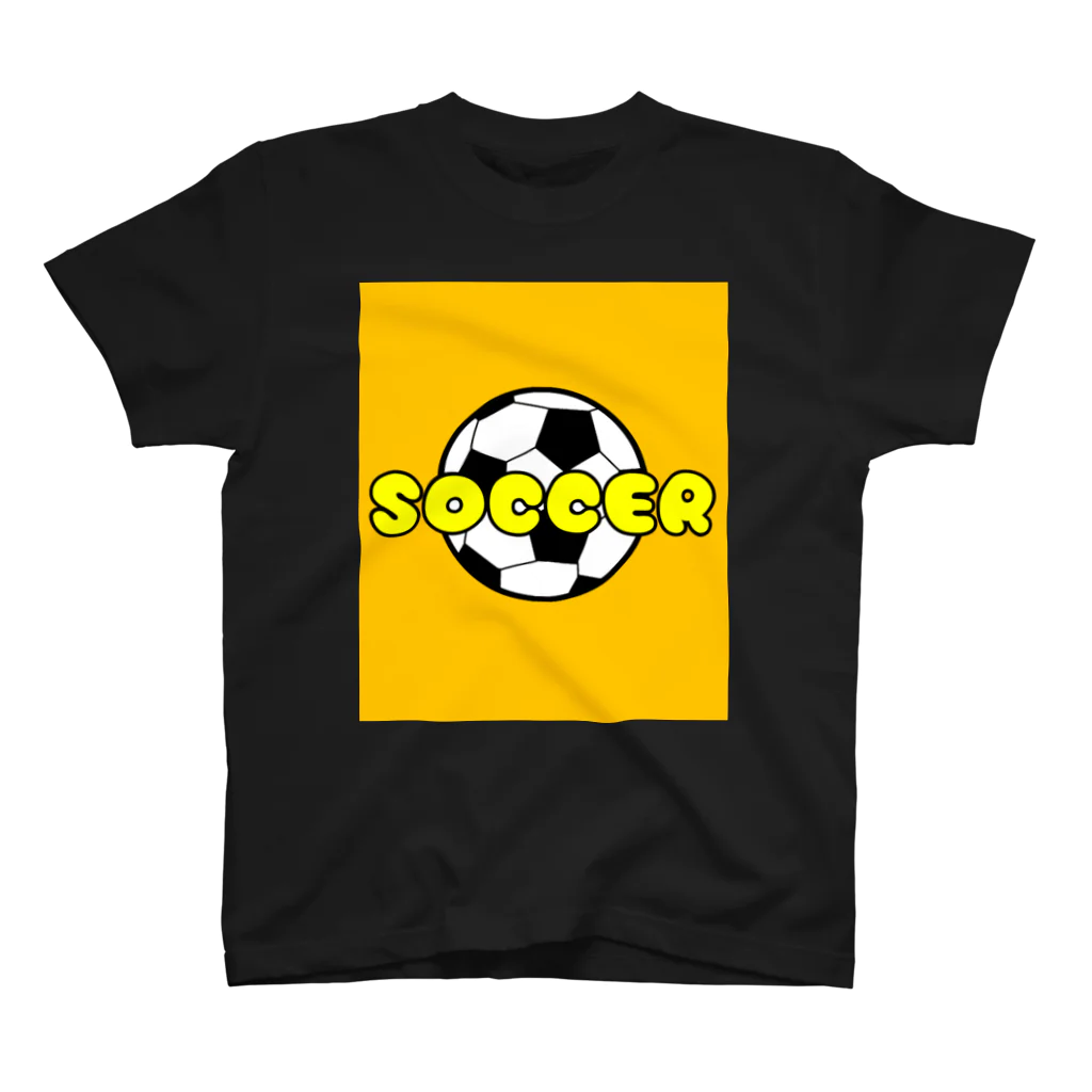 happy_25chanのサッカーボール柄Tシャツ（黄色/黒） Regular Fit T-Shirt