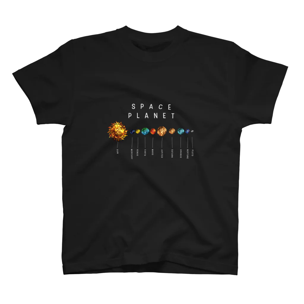 cranes designのSPACE PLANET 宇宙惑星 スタンダードTシャツ