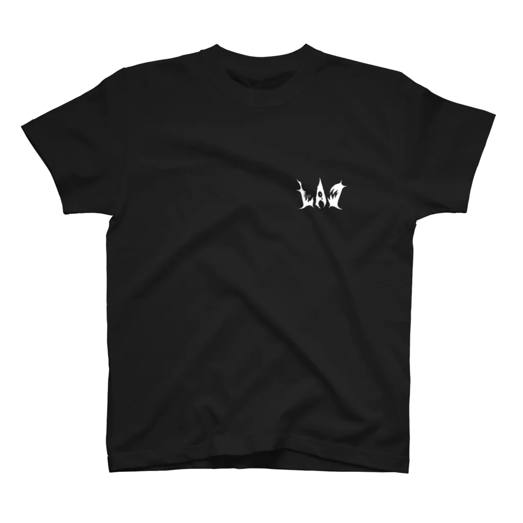 yahagibsonの前面　LADロゴ　背面　獄 スタンダードTシャツ