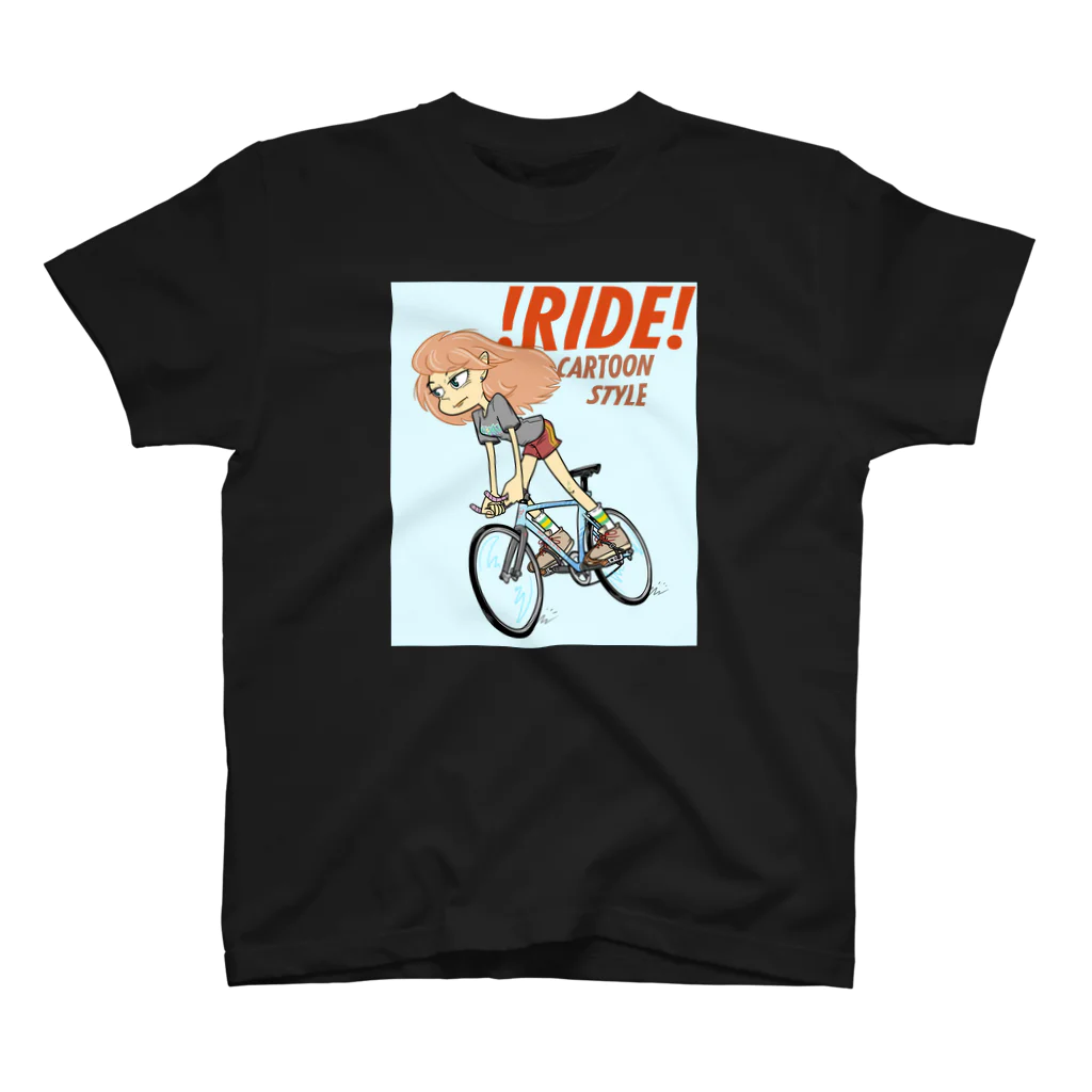 nidan-illustrationの!RIDE! (CARTOON STYLE) スタンダードTシャツ