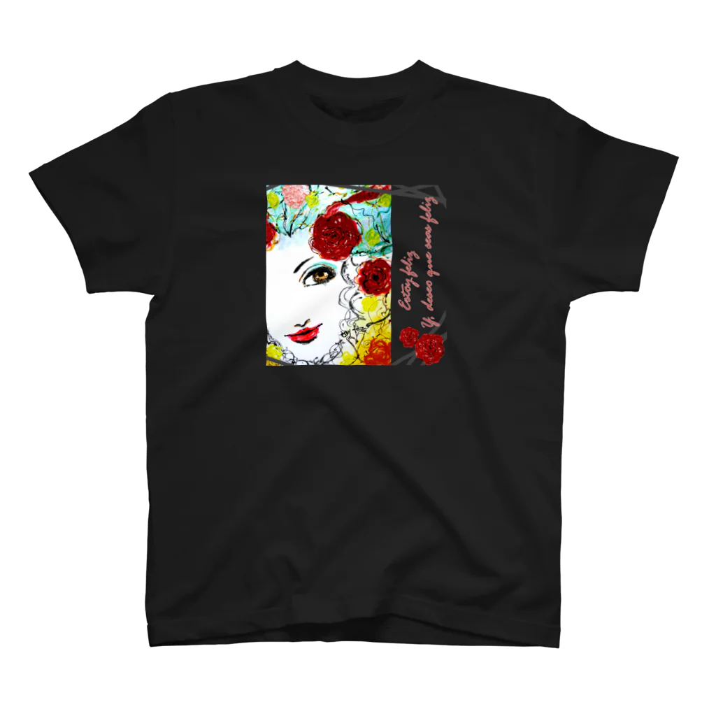 Estoy Feliz 　～ハッピーを毎日に～のEstoy　Feliz　：　red rose Regular Fit T-Shirt