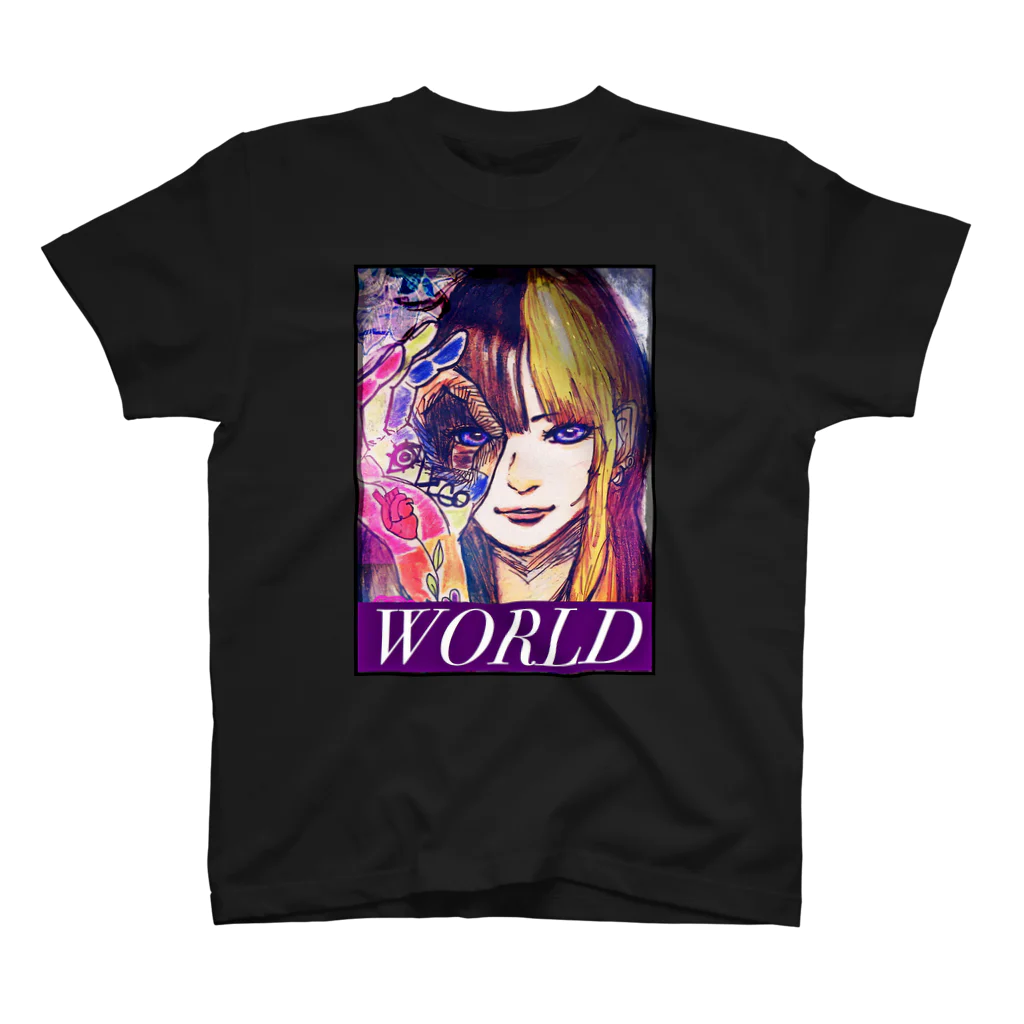 愛と平和とSHOW'SHOPのPURPLEWORLD スタンダードTシャツ