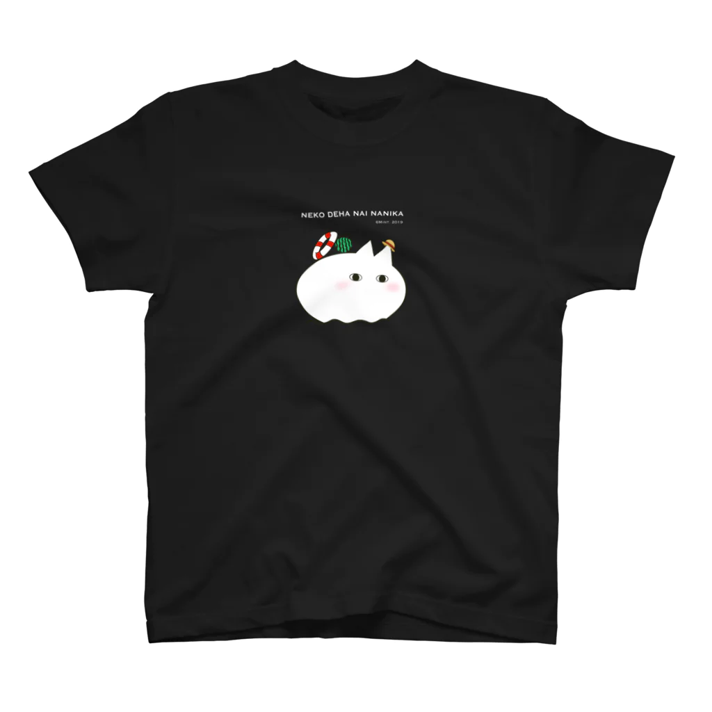 海都(みんと)のネコではない何か_黒 Regular Fit T-Shirt