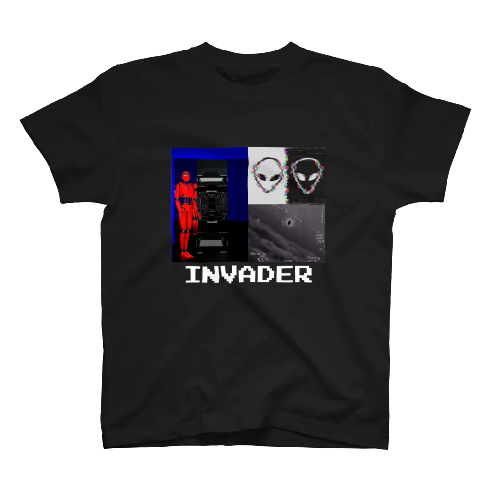 INVADERの□● / Tシャツ (黒) Regular Fit T-Shirt