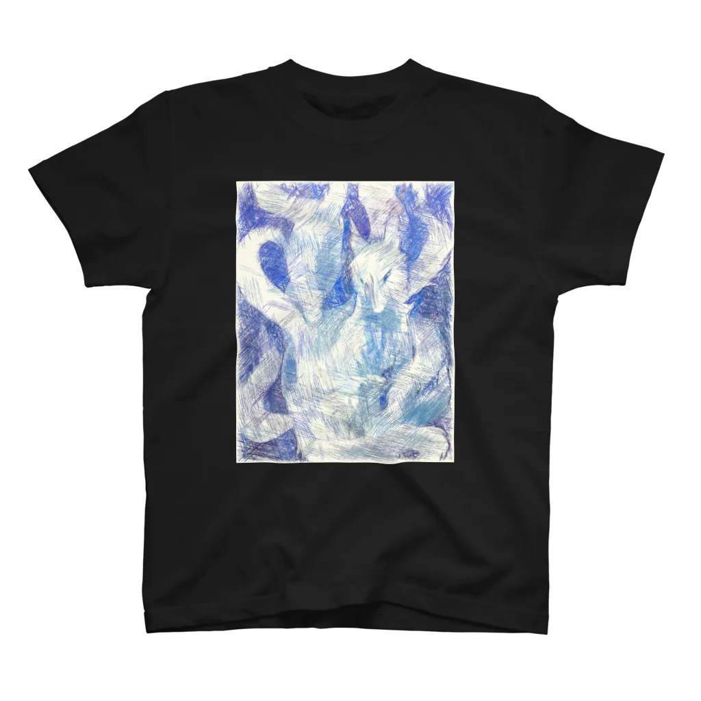 Lost'knotのBlue nine-tailed fox スタンダードTシャツ