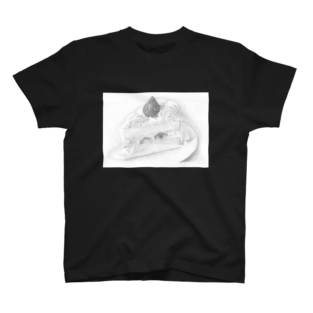 恐竜さんと仲間たちのショートケーキT ブラック Regular Fit T-Shirt