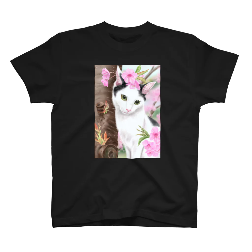 Ａｔｅｌｉｅｒ　Ｈｅｕｒｅｕｘの桜と猫 スタンダードTシャツ