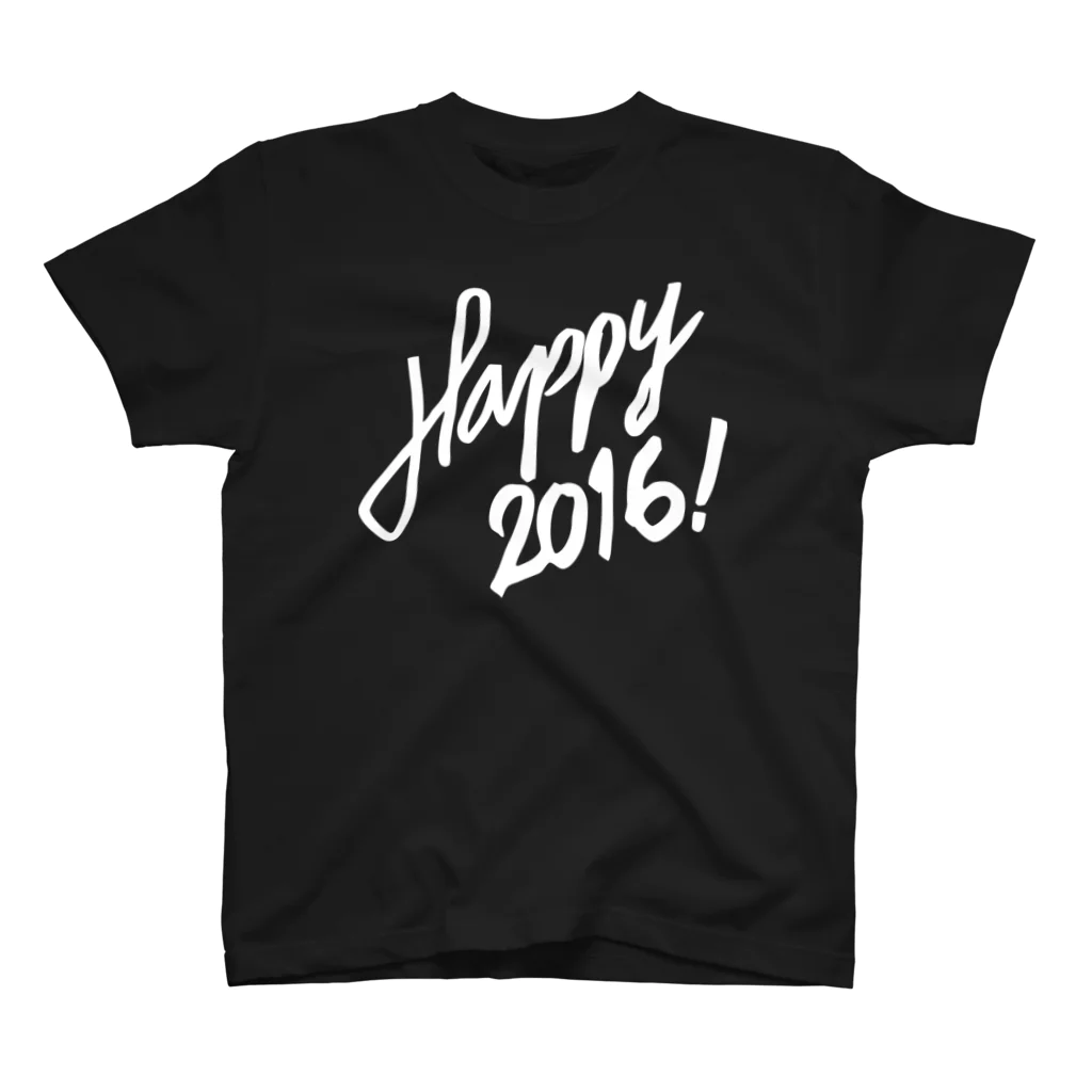 HAPPY 2016のHAPPY 2016正月 グッズ BLACK'n'WHITE スタンダードTシャツ