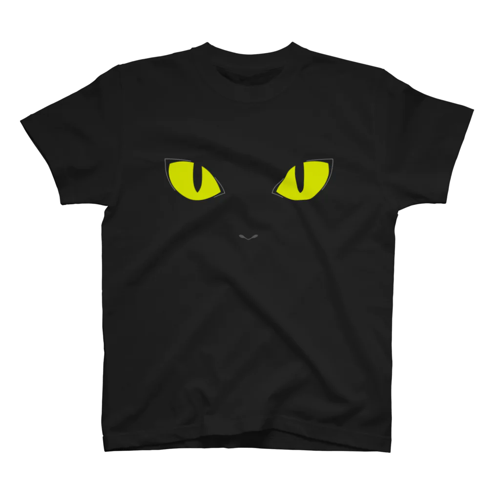 EASELの黒猫のルコ【瞳孔 S】 スタンダードTシャツ