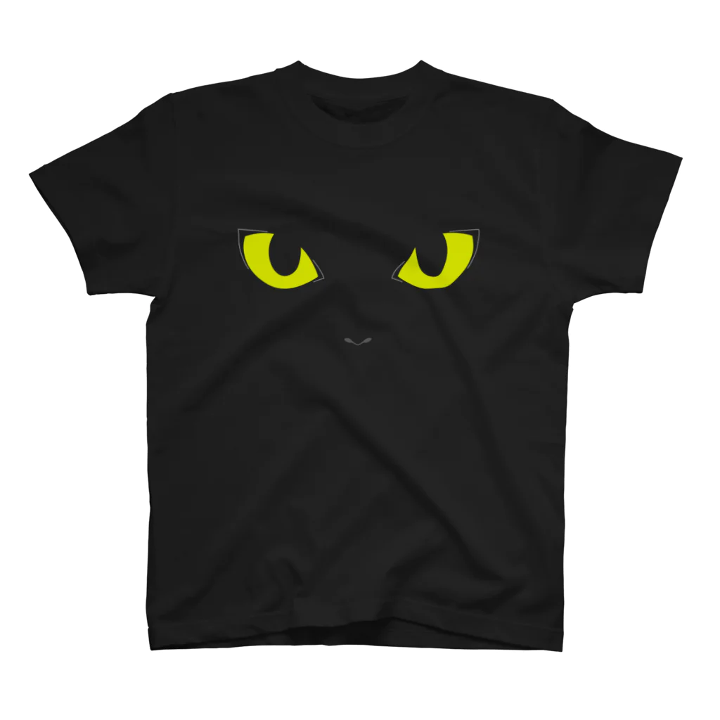 EASELの黒猫のルコ【瞳孔 M】 スタンダードTシャツ