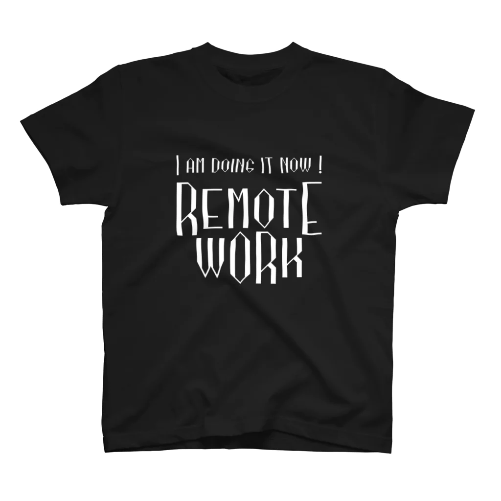 SANKAKU DESIGN STOREの今、リモートワークしてる。 白 Regular Fit T-Shirt