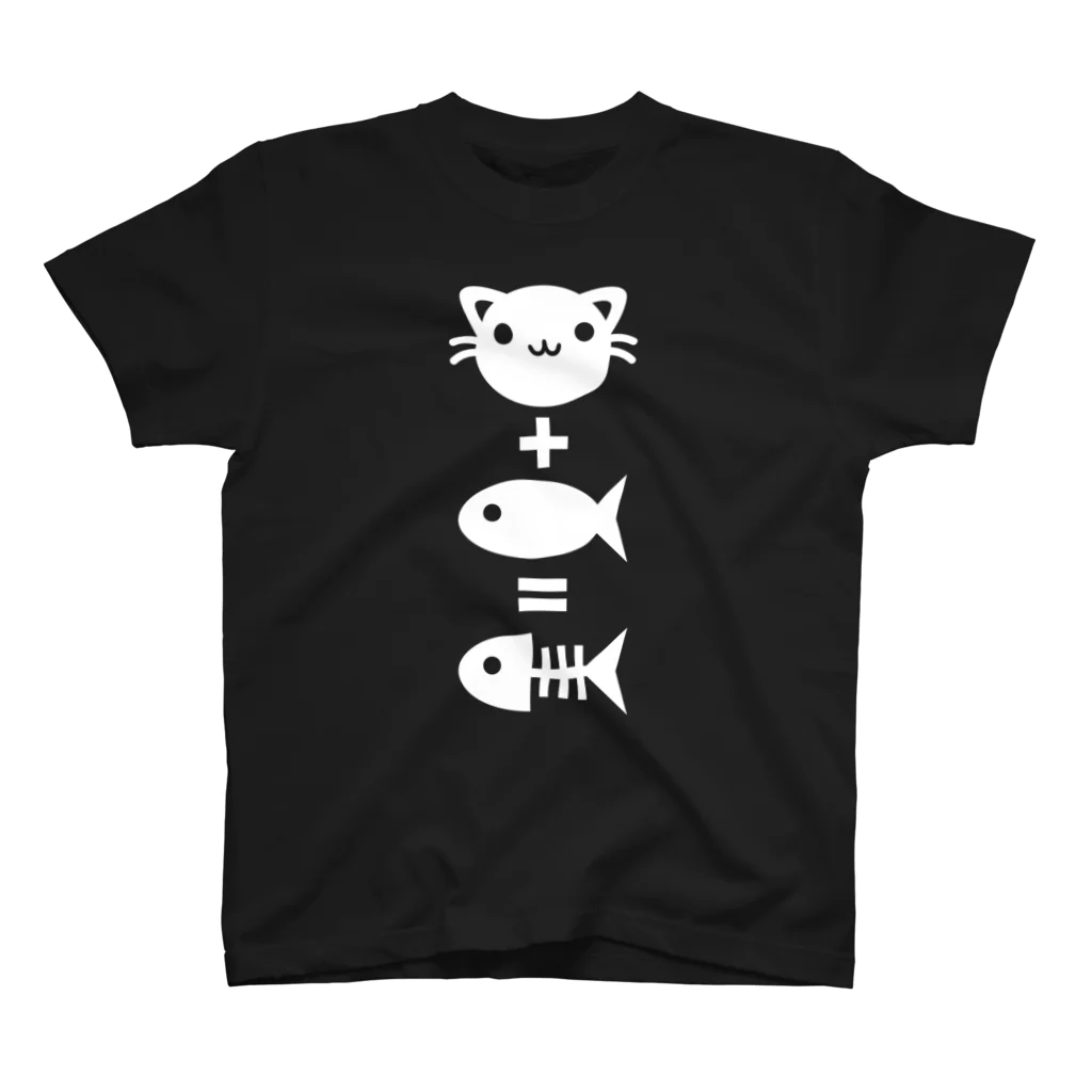 AURA_HYSTERICAの猫+魚=骨 スタンダードTシャツ