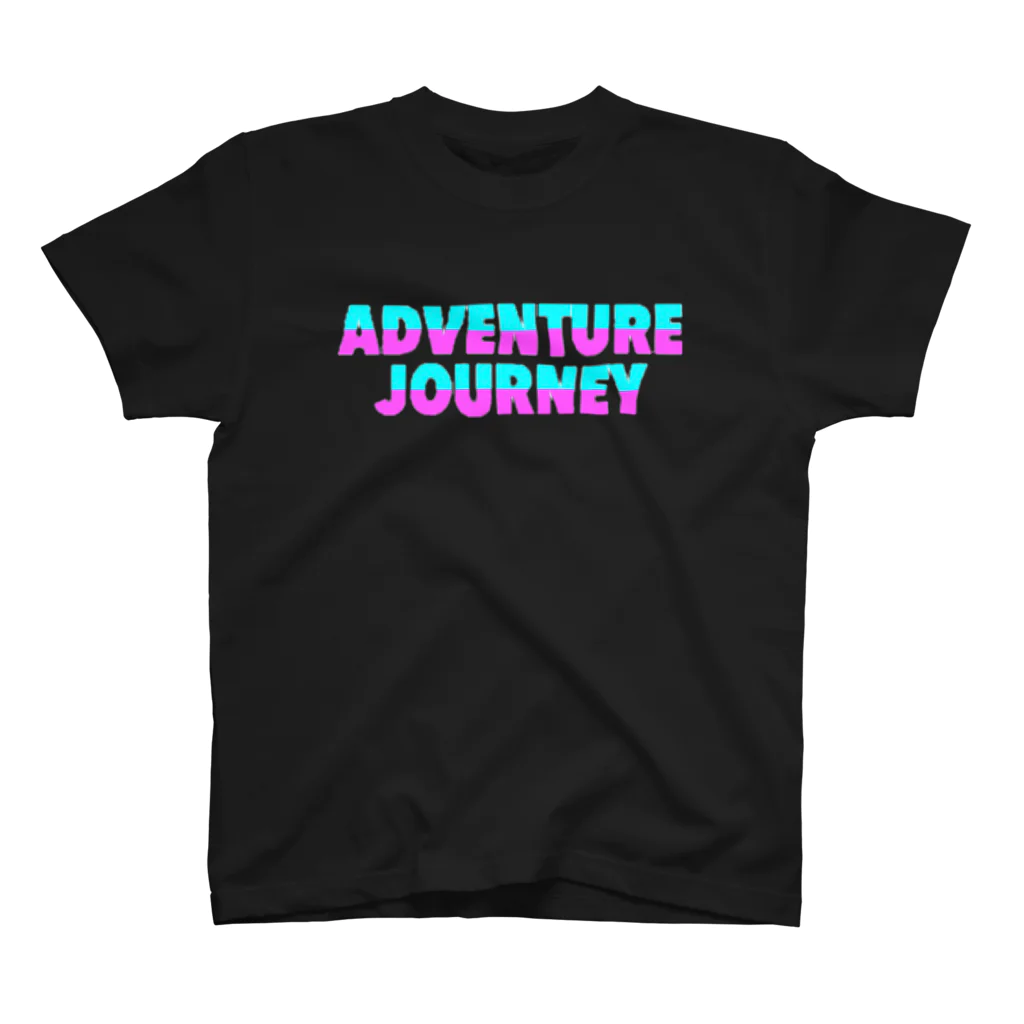 ADVENTUREJOURNEYのTROPICALBIGLOGOT🐠-ライトブルー×パープル スタンダードTシャツ