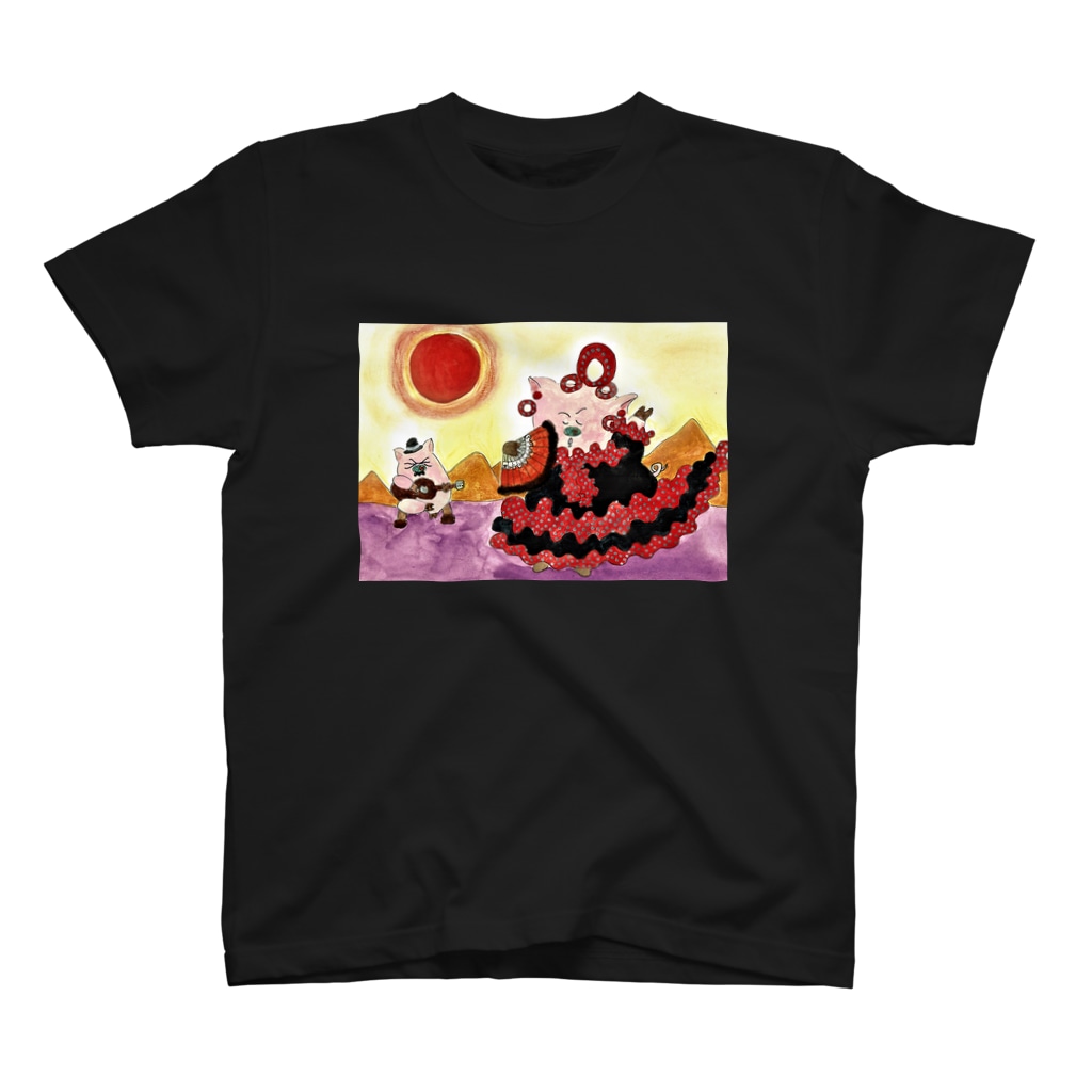花と雲のフラメンコドロシー灼熱の太陽 Regular Fit T-Shirt
