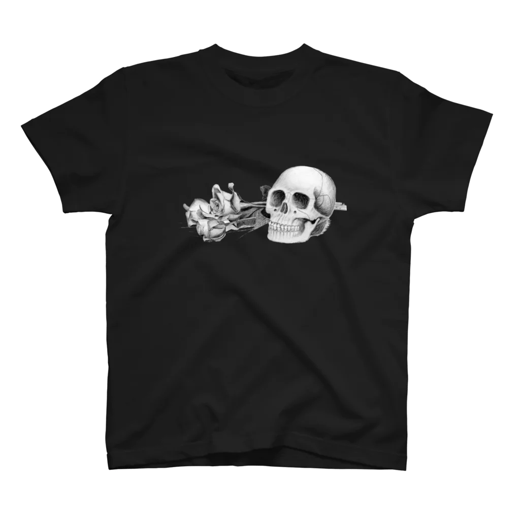 暗国の杜　SUZURI支店のRose&Skull Regular Fit T-Shirt