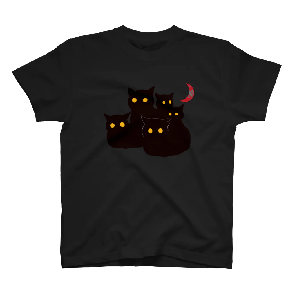 Radiostar suzuriSHOPの銀鉤舎　暗闇の黒猫 スタンダードTシャツ