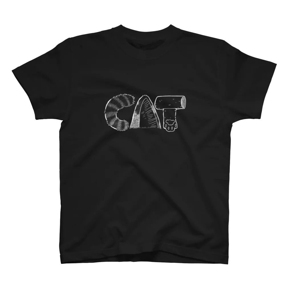 miico-の猫CATロゴ（白字） スタンダードTシャツ