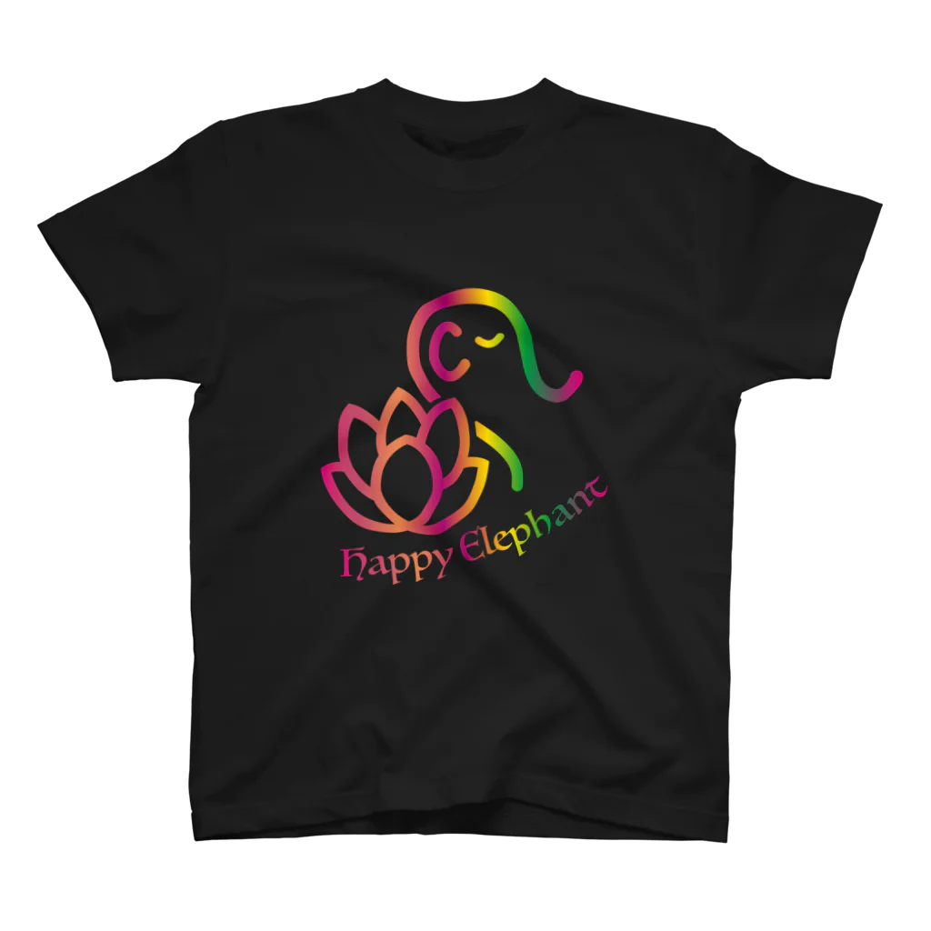 SawadeechaoのHappyElephant（マルチピンク） スタンダードTシャツ