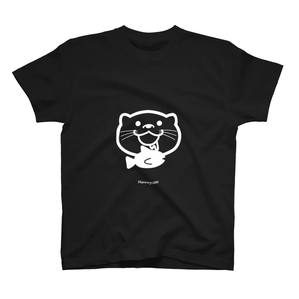 くりえいてぃっど by はりーの社交的なカワウソ(魚/作者名付き) Regular Fit T-Shirt