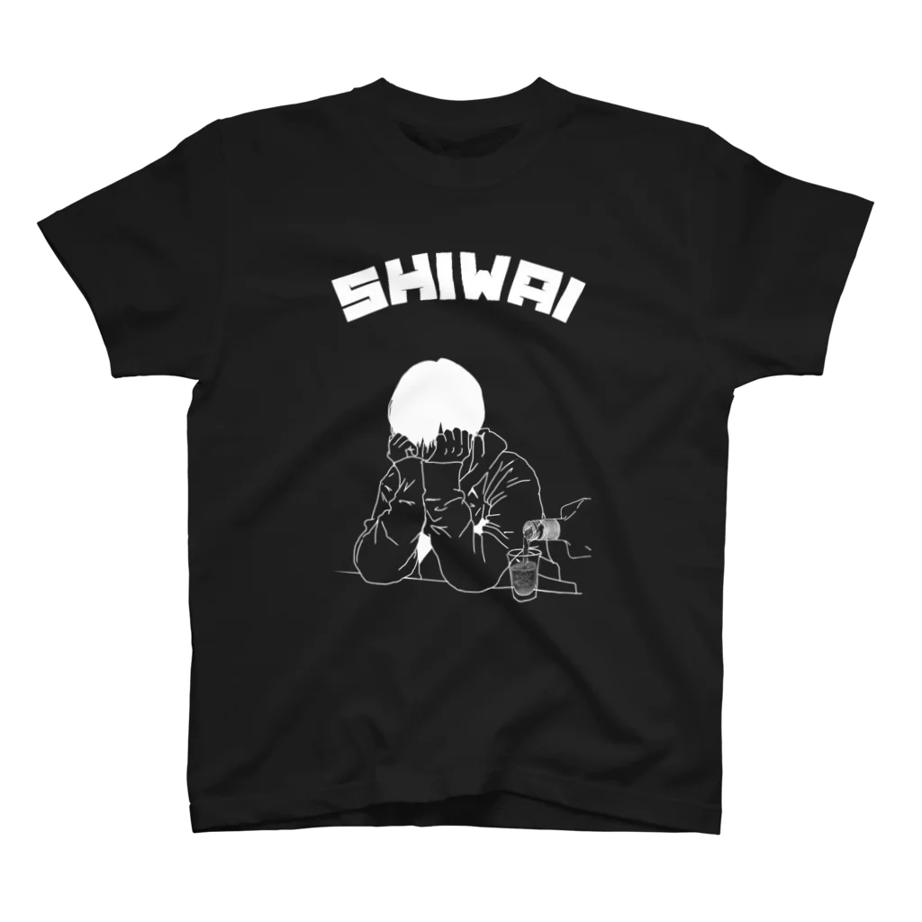 男装Mixバー Secret GardenのSHIWAIロゴTシャツ(白ver) Regular Fit T-Shirt