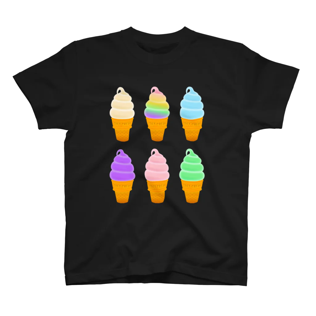 ☀️ひなたぼっくすの🍦光るソフトクリーム×6 スタンダードTシャツ