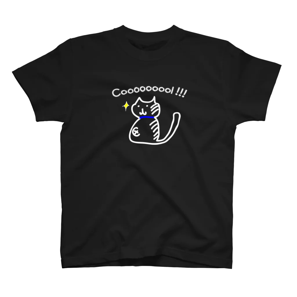 ZEROcustomのでべそ白猫「cool」 スタンダードTシャツ