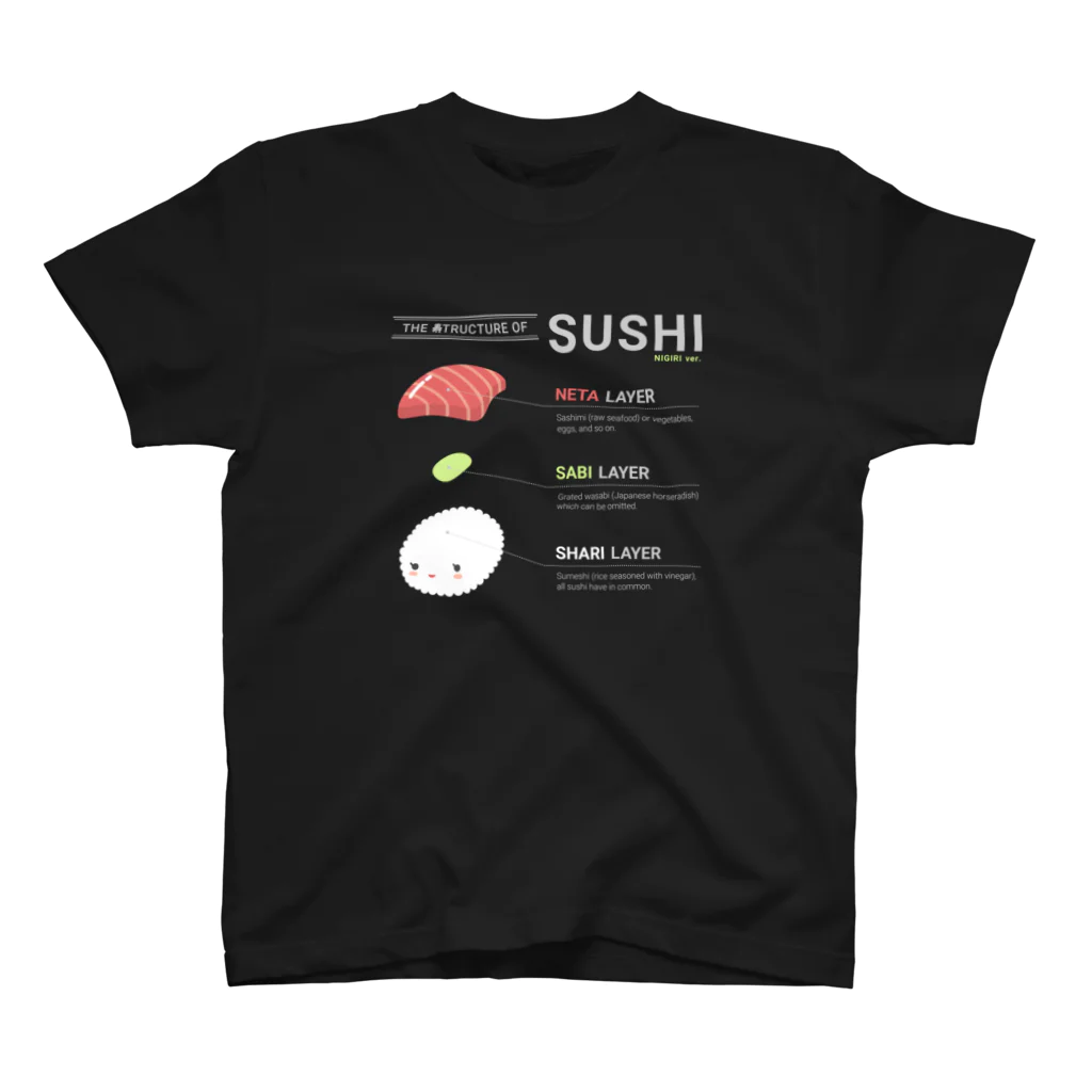 あわゆきのTHE 寿TRUCTURE OF SUSHI スタンダードTシャツ