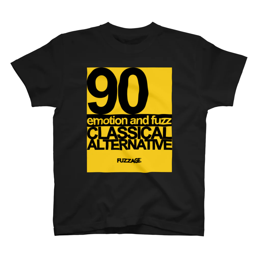 FUZZAGE™ (ファズエイジ)のFUZZAGE No.8 Classical Alternative Rock (Black/Yellow) Regular Fit T-Shirt