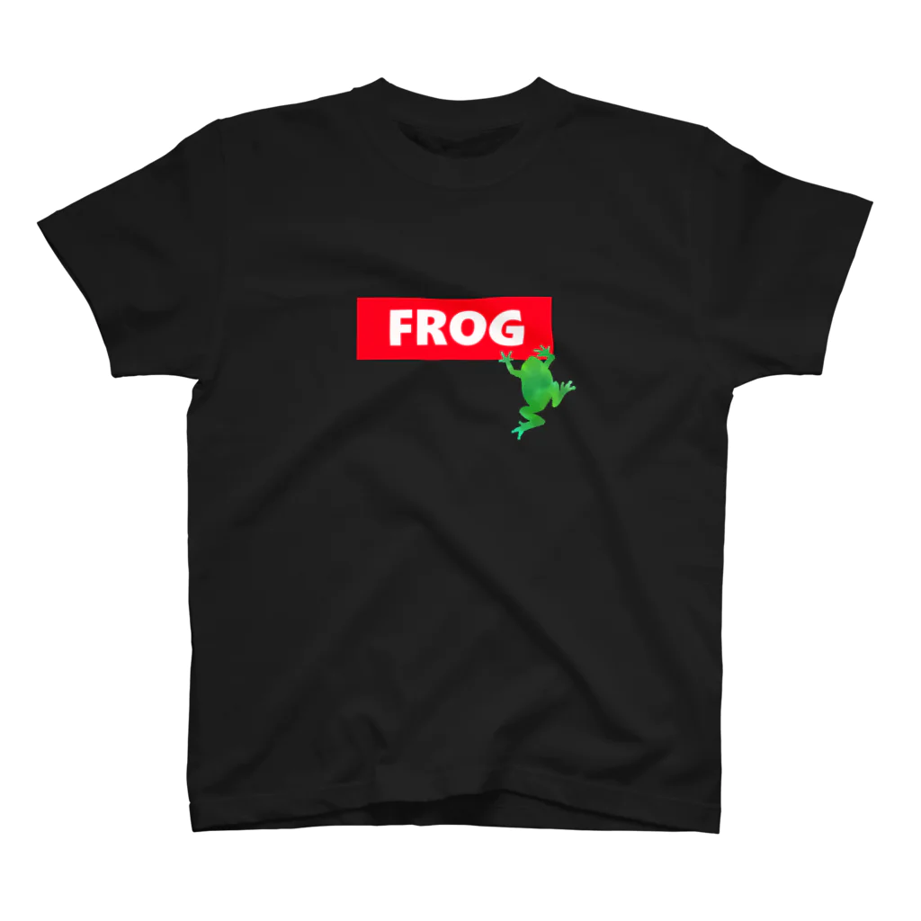 れなしやの赤ロゴボックス🐸蛙 スタンダードTシャツ