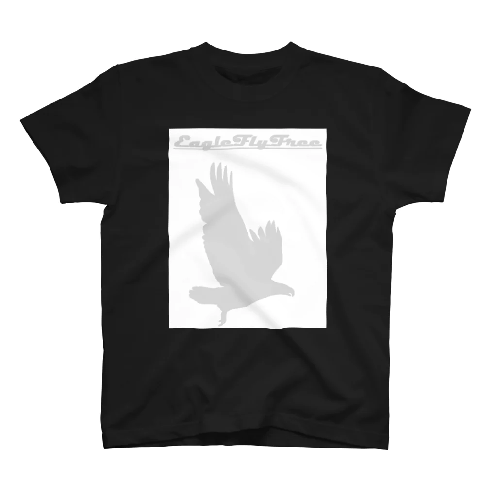 ｔｍａｉ20160101のEagleFlyFree 鷲のシルエットとロゴT スタンダードTシャツ