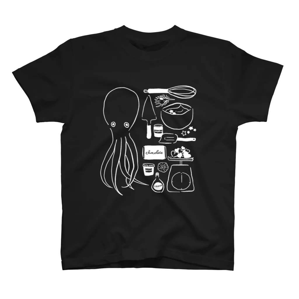 しましま製作所のたこのお菓子屋さん(白) スタンダードTシャツ