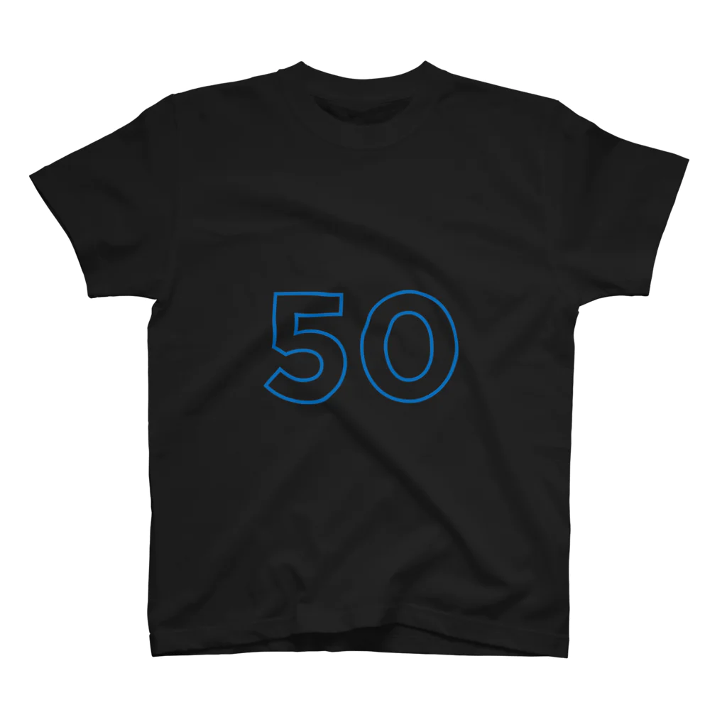 ふしめTシャツの50歳のふしめ (Blue) スタンダードTシャツ