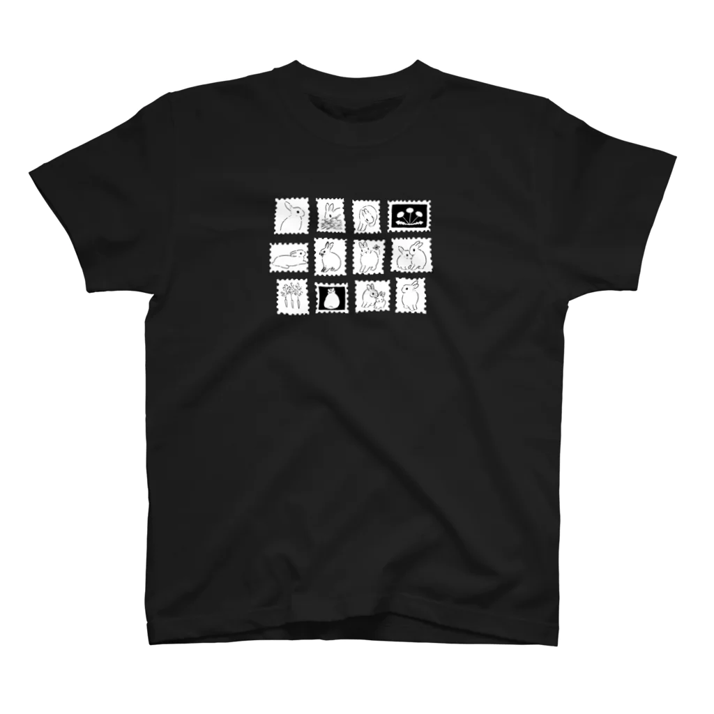 SCHINAKO'Sの切手風うさぎさん（モノクロ） Regular Fit T-Shirt