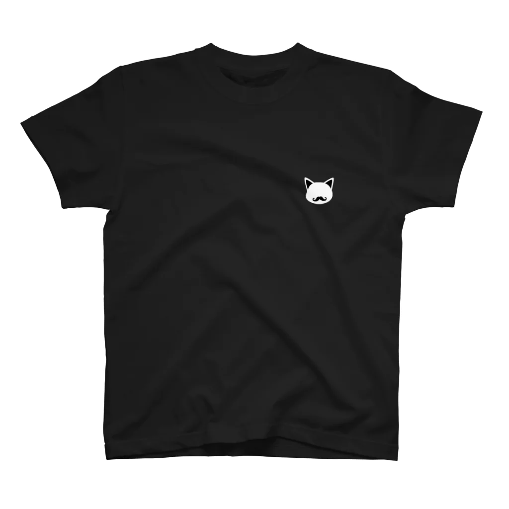 chobihigeのちょび髭ロゴ2 ねこ　猫　ネコ　cat Regular Fit T-Shirt