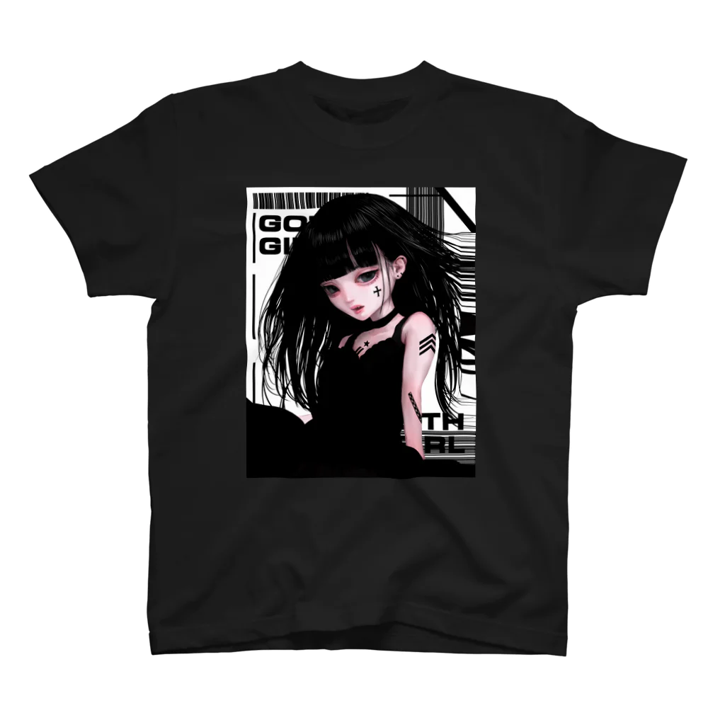 青柳カヲルのGothGirl-black スタンダードTシャツ