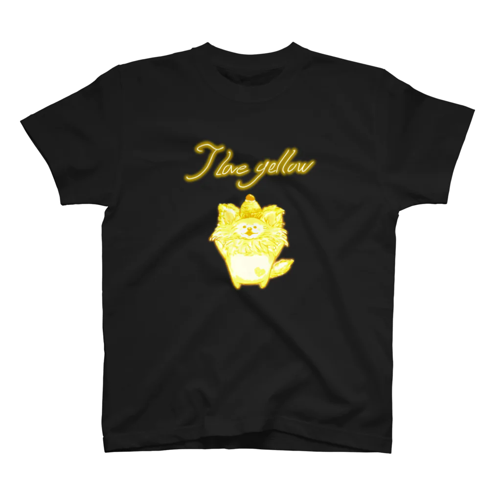 どるちぇ＊うさぎの《ネオンシリーズ》＊I love yellow*ちわわ＊ スタンダードTシャツ