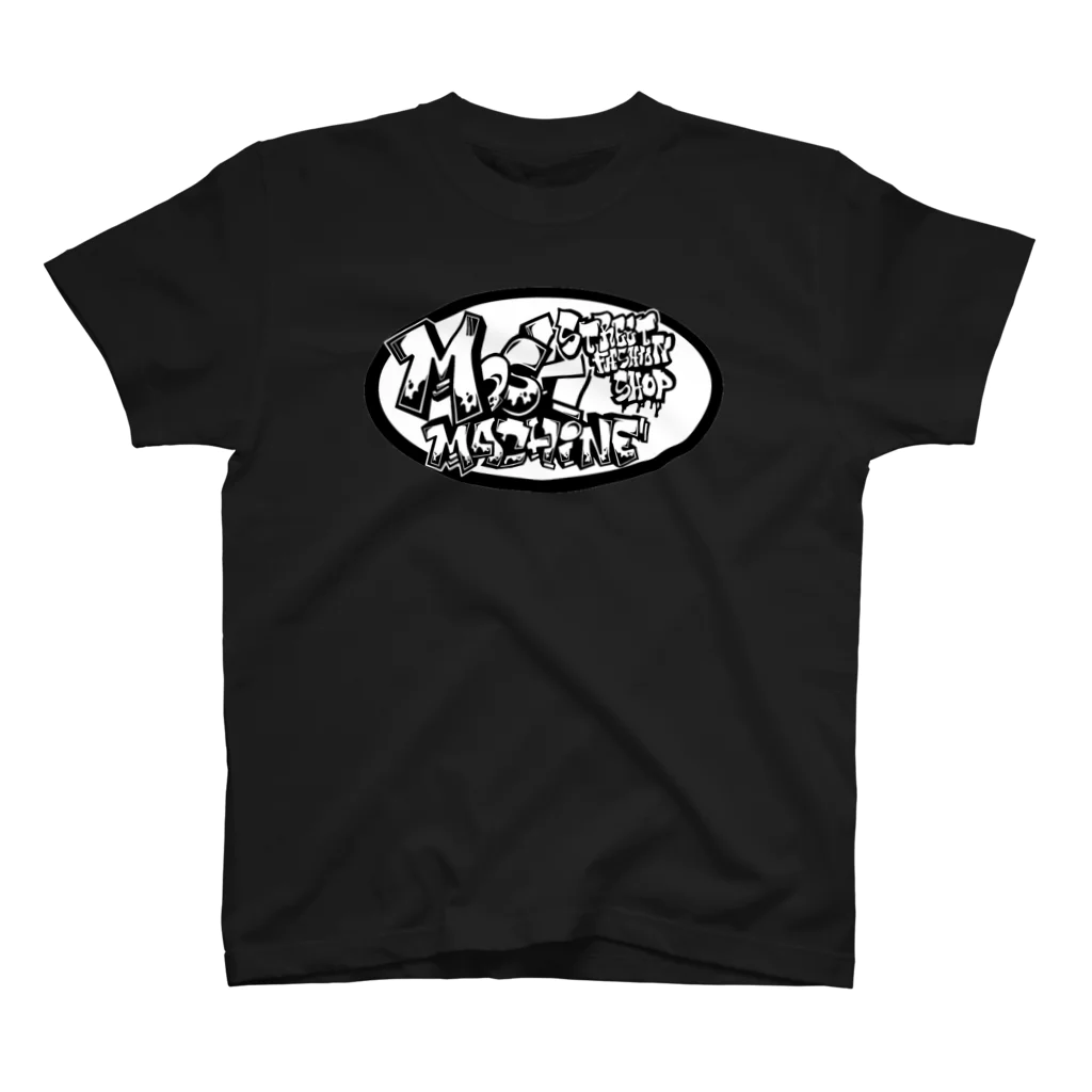 SHONANDAIPUNXのMOSHMACHINE ショップロゴ / 囲み黒対応(ホワイトプリント) Regular Fit T-Shirt