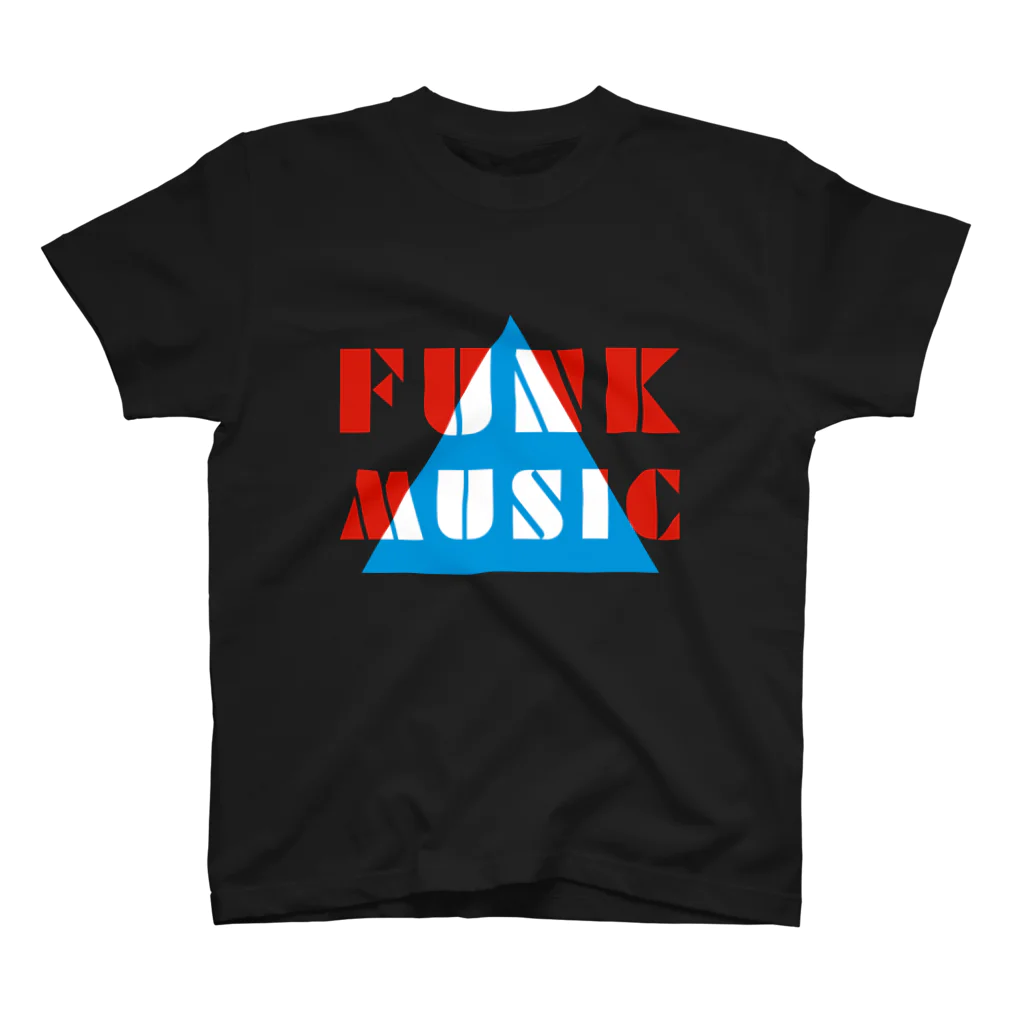 SANKAKU DESIGN STOREの赤青/青赤 とんがり FUNKMUSIC。 B スタンダードTシャツ