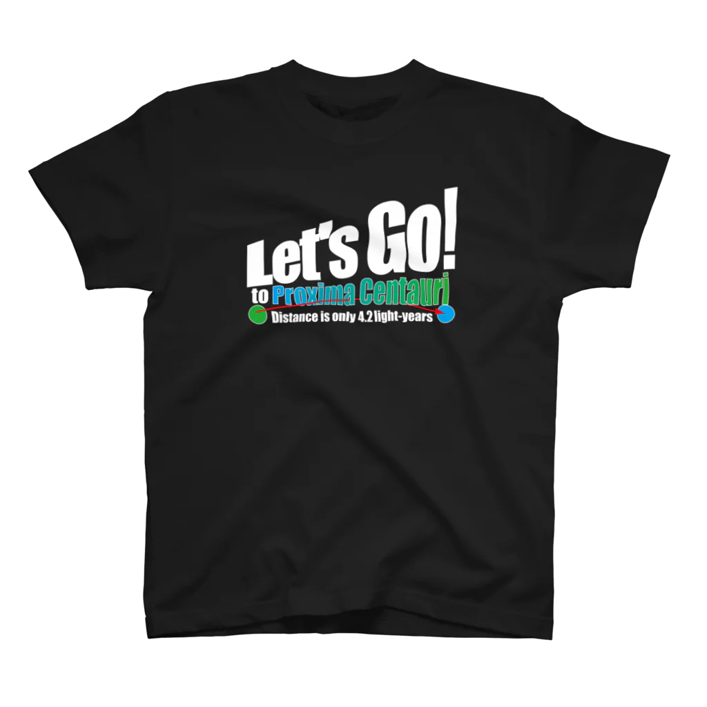 ACTIVE-HOMINGのLet's Go! to Proxima Centauri Tシャツ濃い色地用 Regular Fit T-Shirt