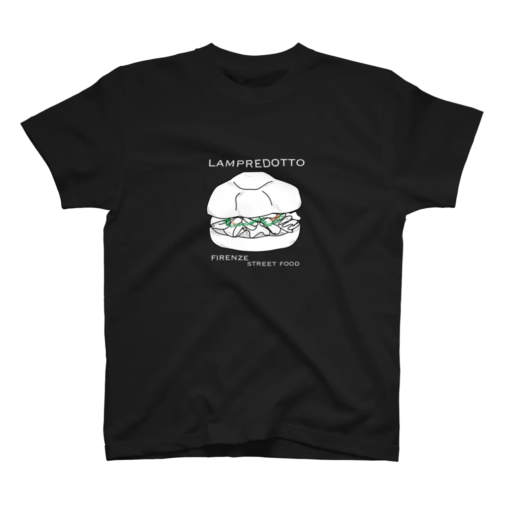 FirenzeBAR ADOMANIのランプレドットのイラスト　白文字 スタンダードTシャツ