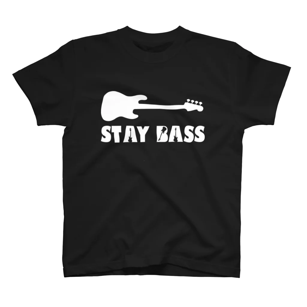 ベース会ONLINE SHOPのSTAY BASS（白ロゴ） スタンダードTシャツ