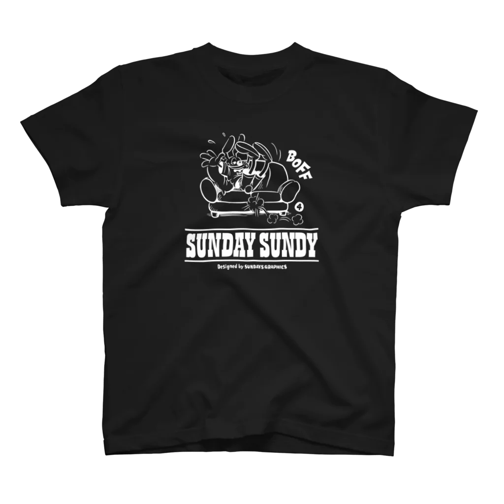 SUNDAYS GRAPHICSのSUNDAY SUNDY No.4 (白ロゴ) スタンダードTシャツ