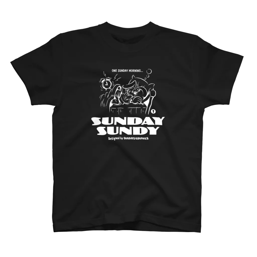 SUNDAYS GRAPHICSのSUNDAY SUNDY No.1 (白ロゴ） スタンダードTシャツ