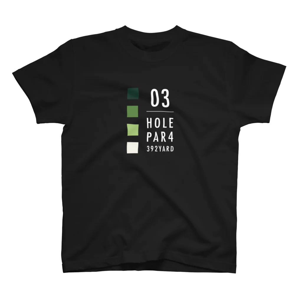 GOLF DESIGN ITEMSのHOLE.3 Par4 (文字ホワイト) スタンダードTシャツ