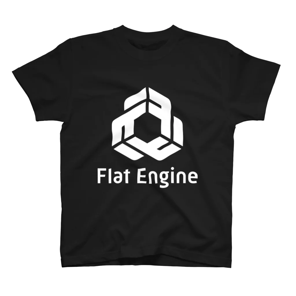 Flat Engine Suzuri ShopのFlat Engine Logo（White/Square） Regular Fit T-Shirt