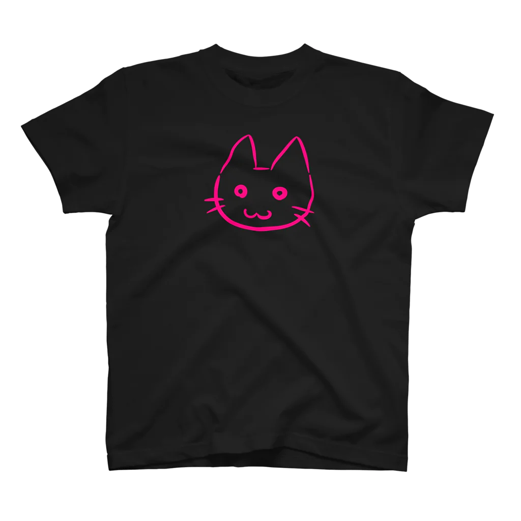 武者小路夕桐のピンク猫 スタンダードTシャツ